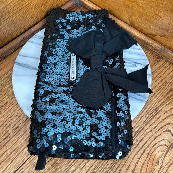 *SOLD*Juicy Couture | Sequined Faux Velvet Convertible Bowed Clutch - Picture 4 of 15